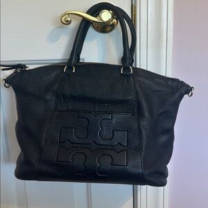 Tory Burch Black Leather Tote Bag